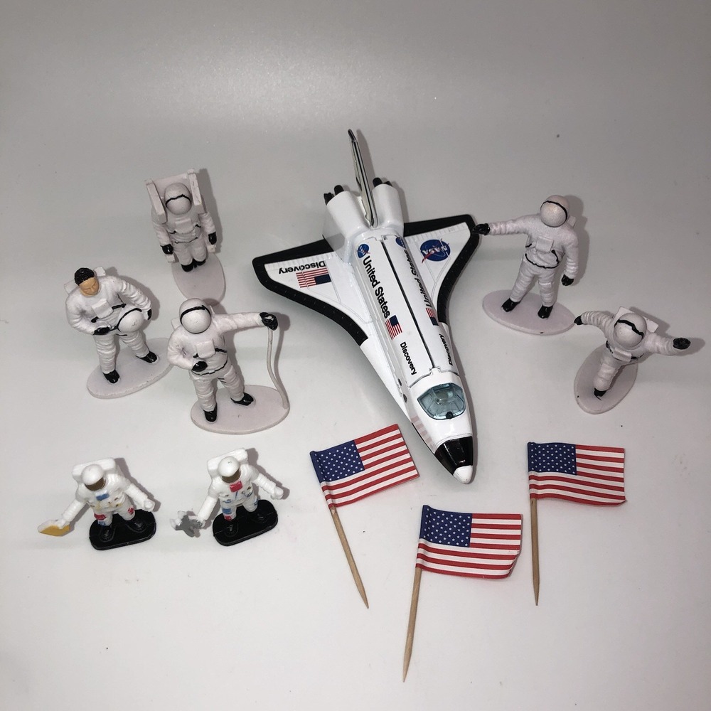 NASA Space Shuttle Discovery Astronaut Toy Lot Cake Topper Toppers